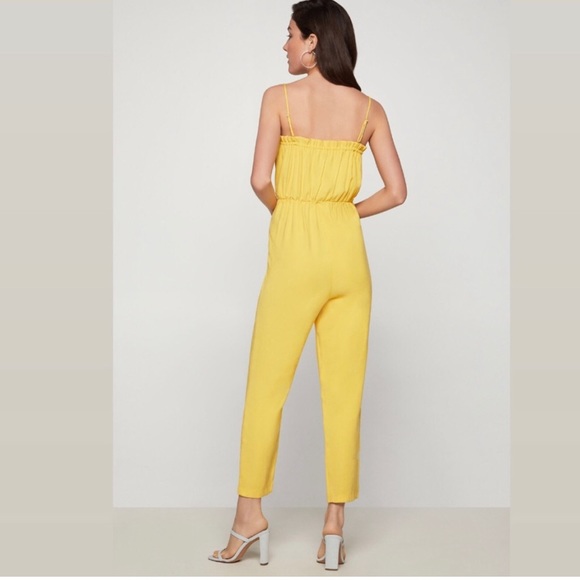 NWOT BCBG Yellow Jumpsuit with Knot Tie & Adjustable Straps. Size Small. - Picture 6 of 8